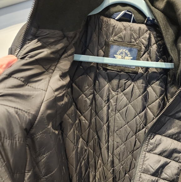 Dockers Men's Black Jacket Henry Wool Blend Top Coat Zipper Button Warm XL - Picture 11 of 13